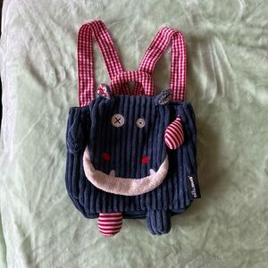 LES DEGLINGOS Corduroy Backpack Hippipos the Hippo